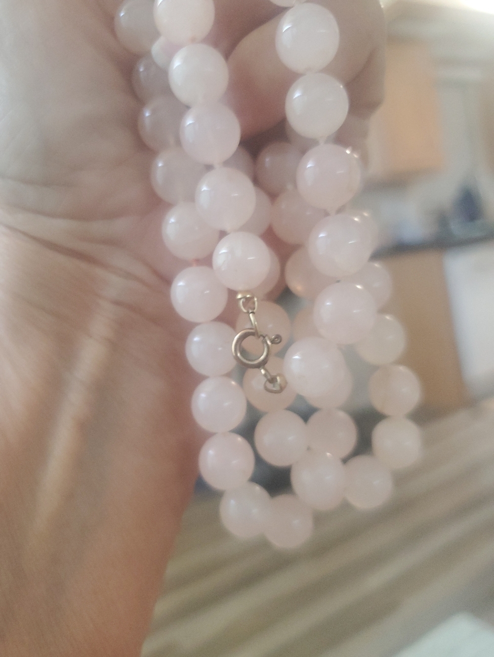 Stunning Vintage Natural Rose Quartz, 35" of Soft Pink Gemstone 14KGF Clasp - Picture 2 of 4